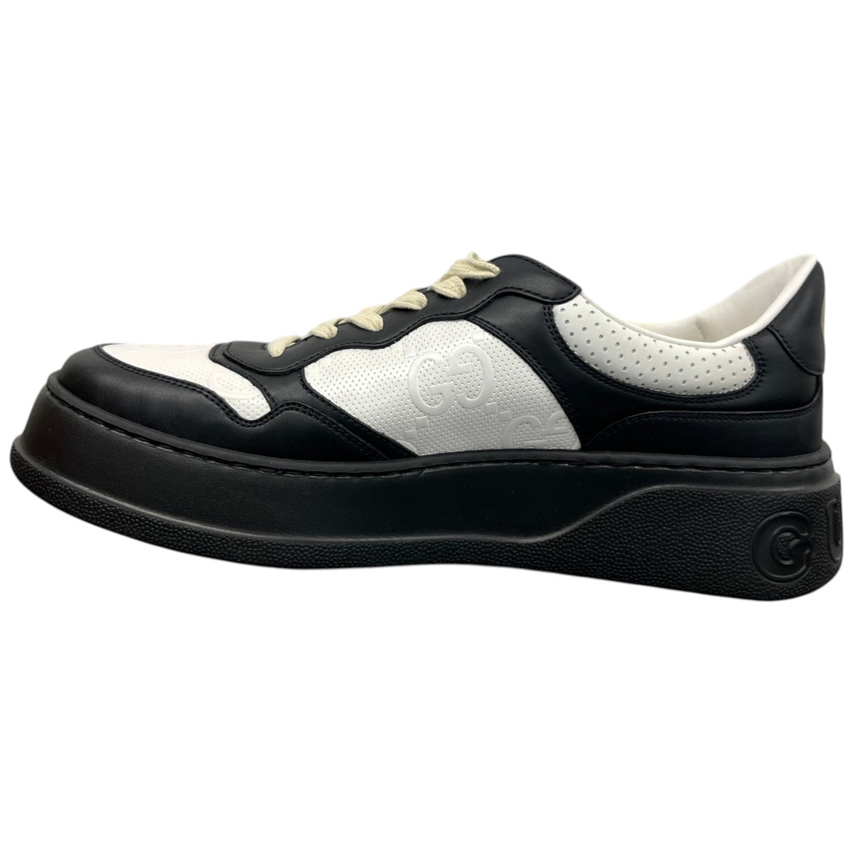 Men's Embossed GG Logo Low Trainers Black Size UK 8 / EU 42 - Photo 2