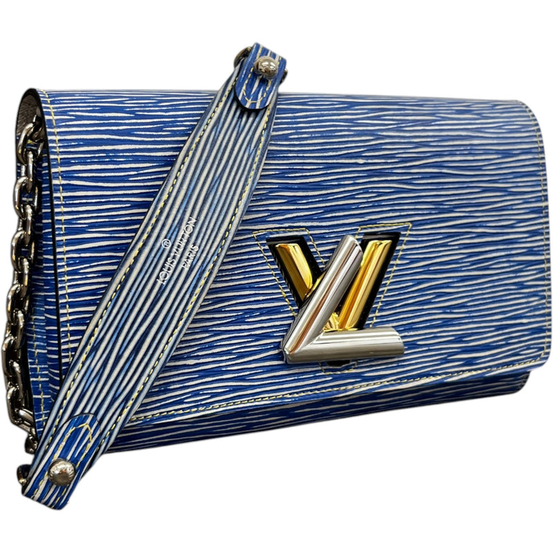 Women's Epi Twist Wallet On Chain Bag Blue