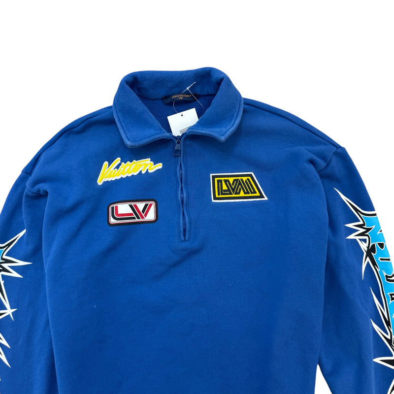 Men's Logo Half Zip Jumper Blue Size L