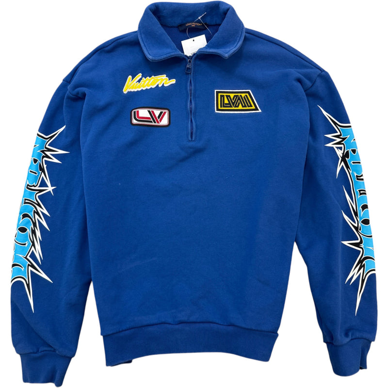Men's Logo Half Zip Jumper Blue Size L