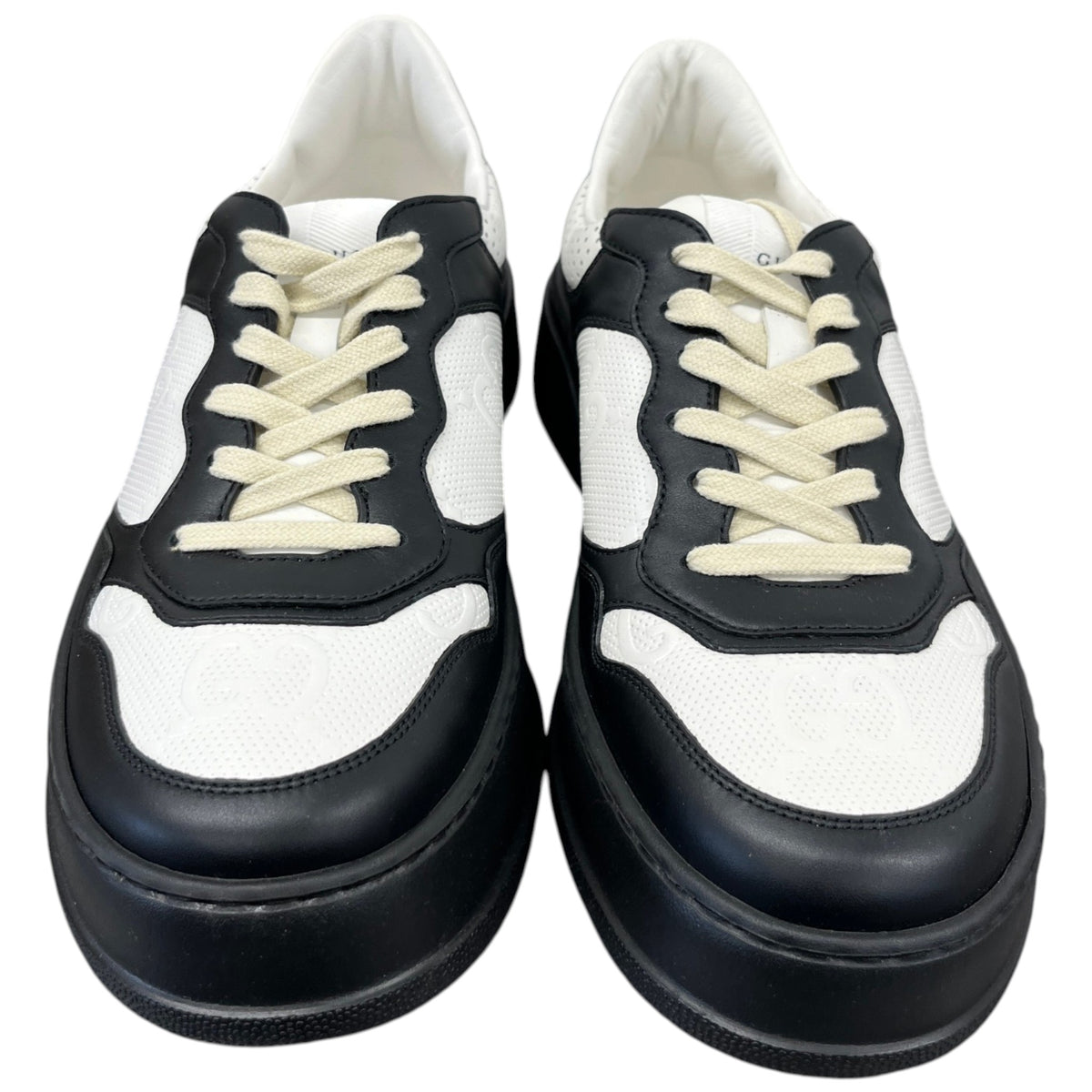 Men's Embossed GG Logo Low Trainers Black Size UK 8 / EU 42 - Photo 6