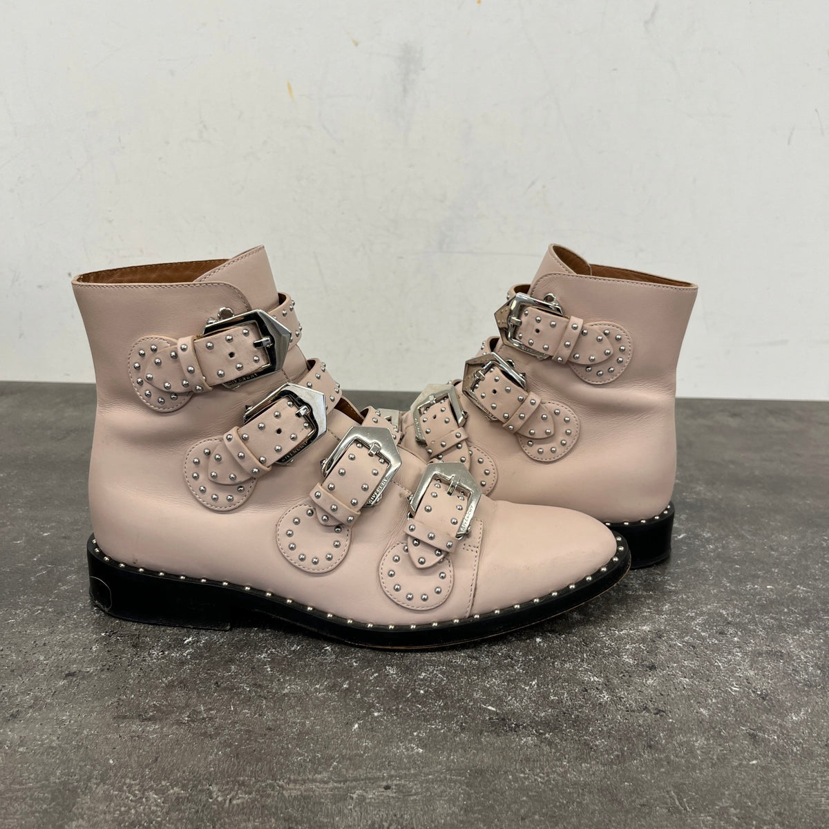 Women's Studded Buckled Ankle Boots Nude Size UK 6 / EU 39 - Photo 11