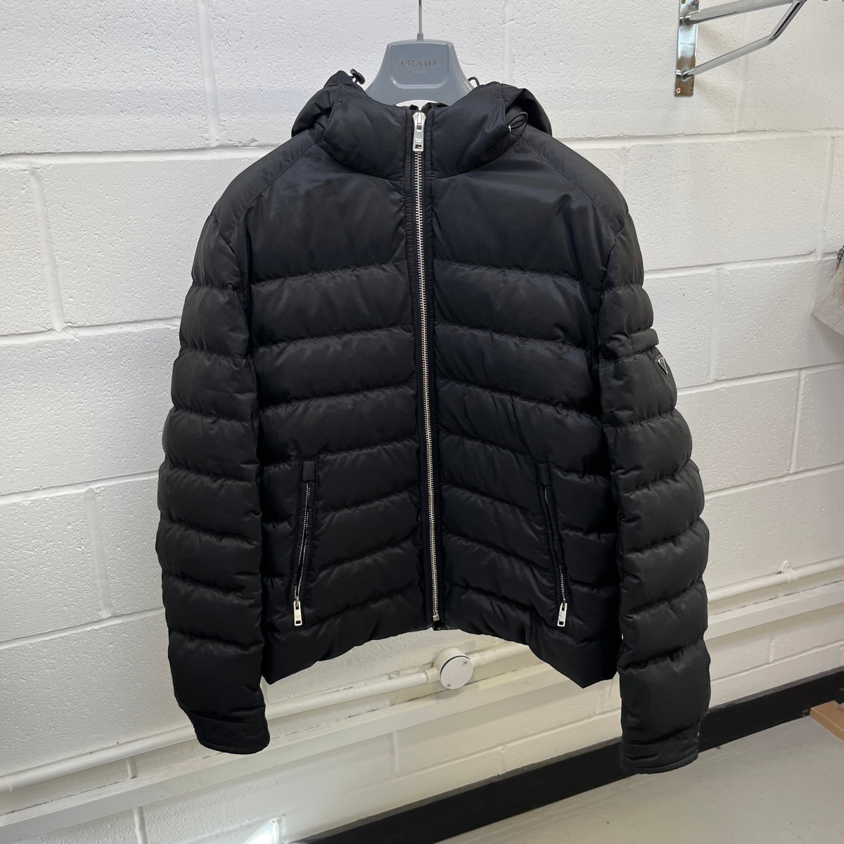 Men's Plaque Logo Down Jacket Black Size 3XL - Photo 9
