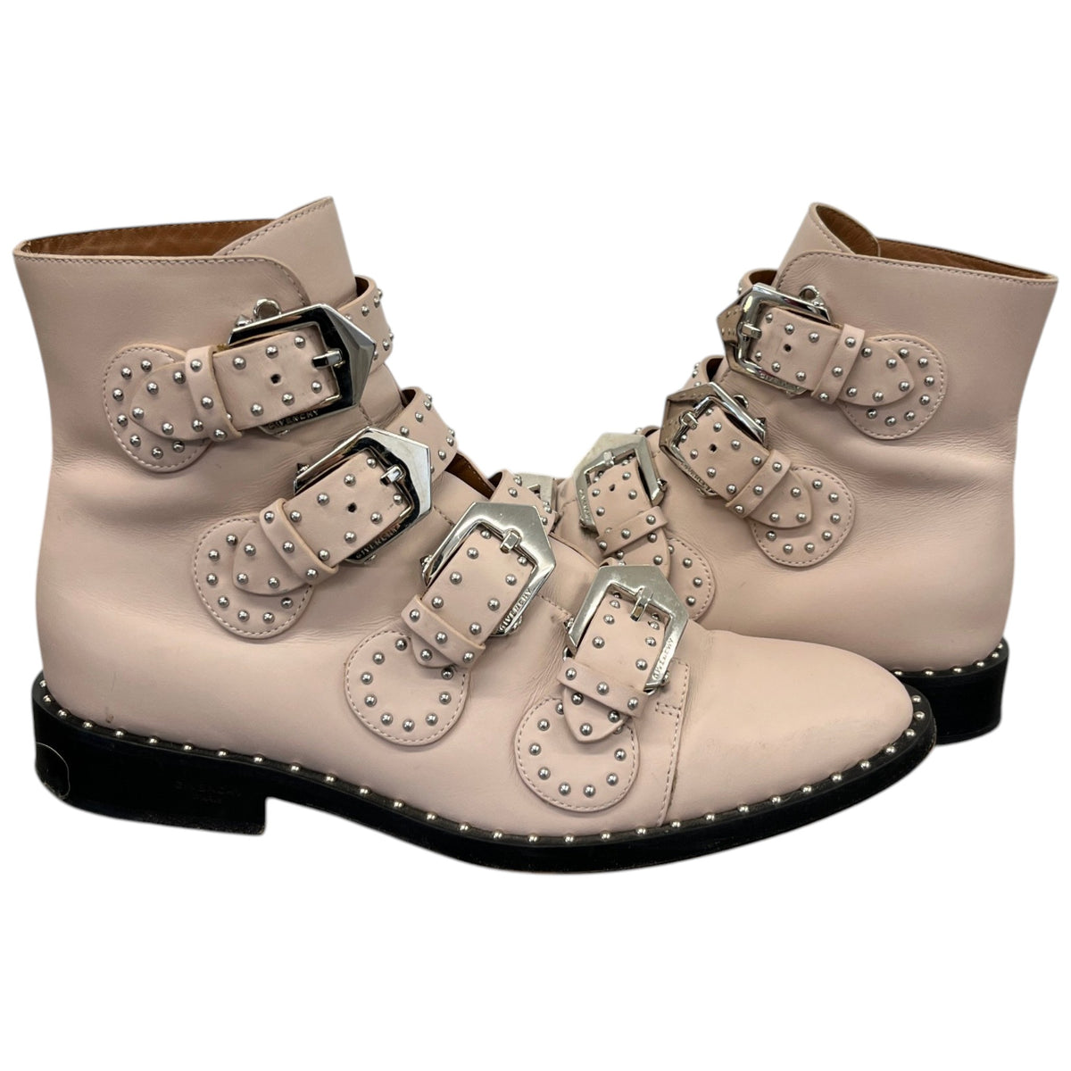 Women's Studded Buckled Ankle Boots Nude Size UK 6 / EU 39 - Photo 3