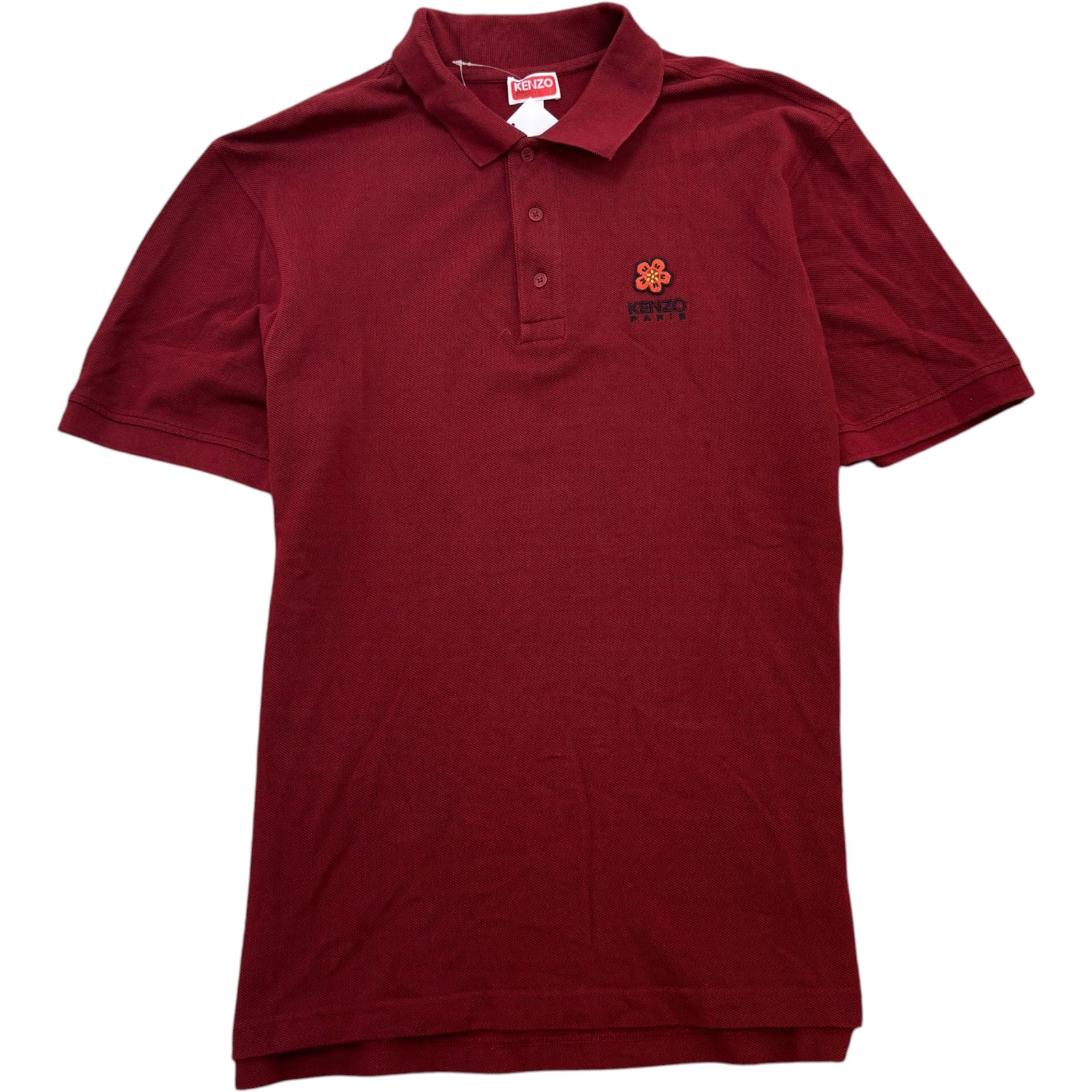 Men's Embroidered Logo Polo Shirt Burgundy Size M - Photo 1