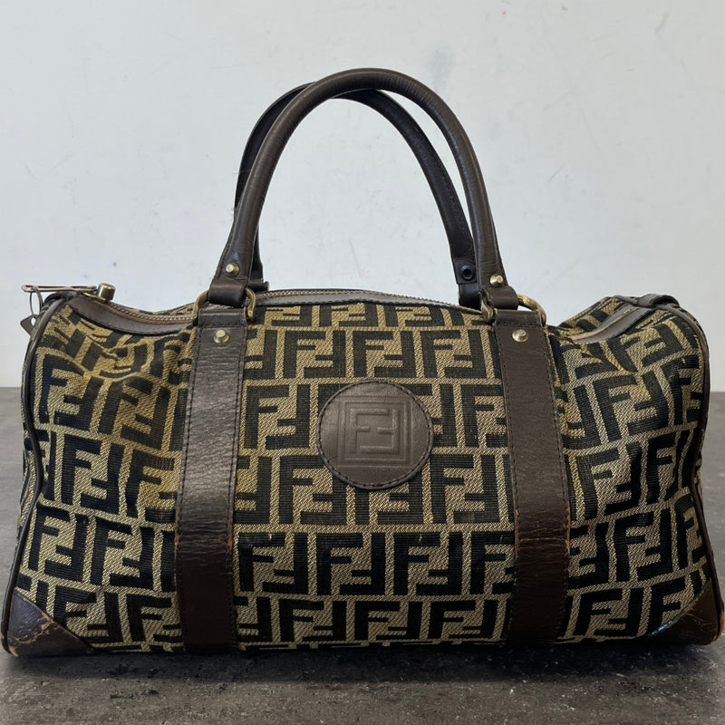 Women's Vintage Ff Zucca Boston Bag Brown