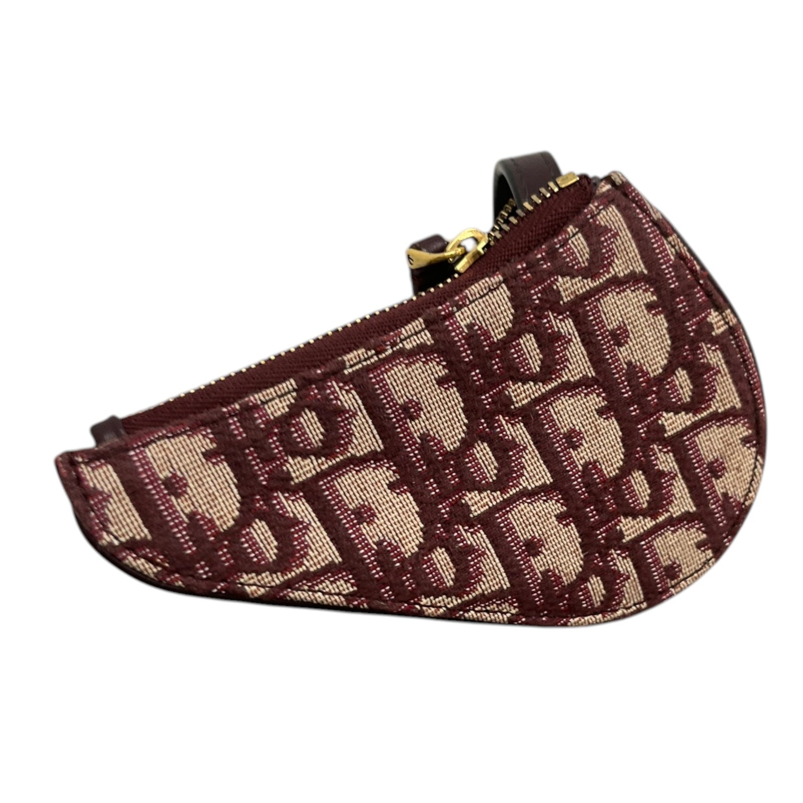 Women's Mini Oblique Saddle Keyring Burgundy - Photo 2