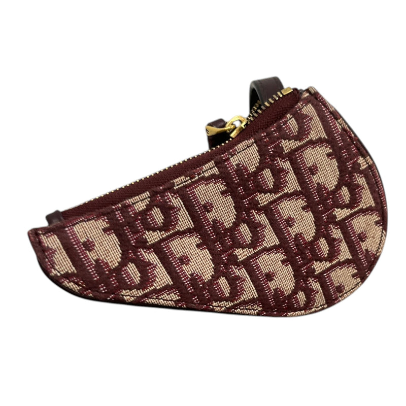 Women's Mini Oblique Saddle Keyring Burgundy