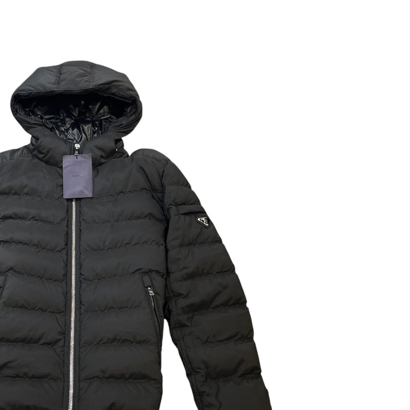 Men's Plaque Logo Down Jacket Black Size 3XL