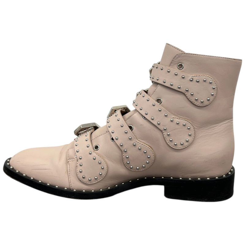 Women's Studded Buckled Ankle Boots Nude Size UK 6 / EU 39