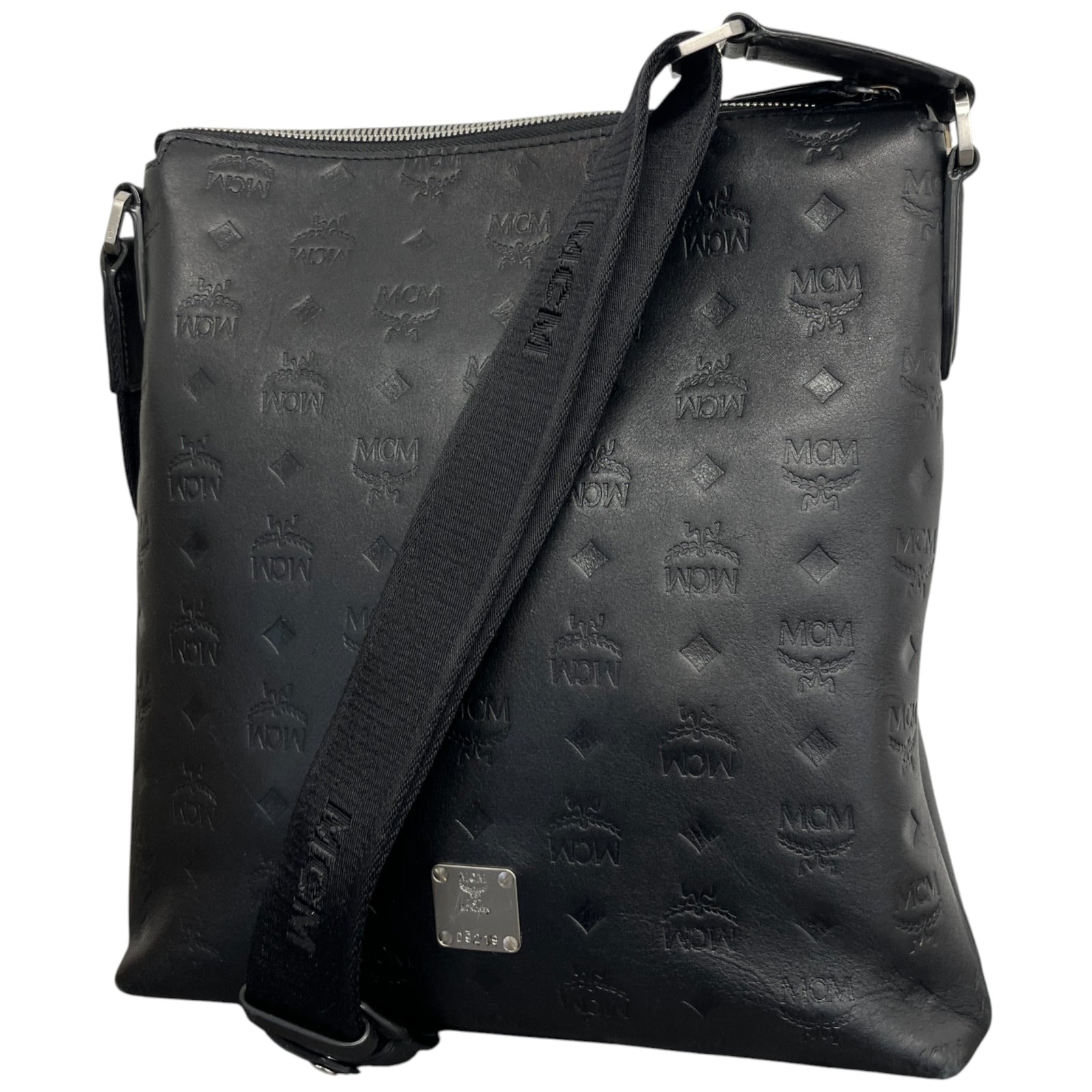 Men's Monogram Logo Messenger Bag Black - Photo 5