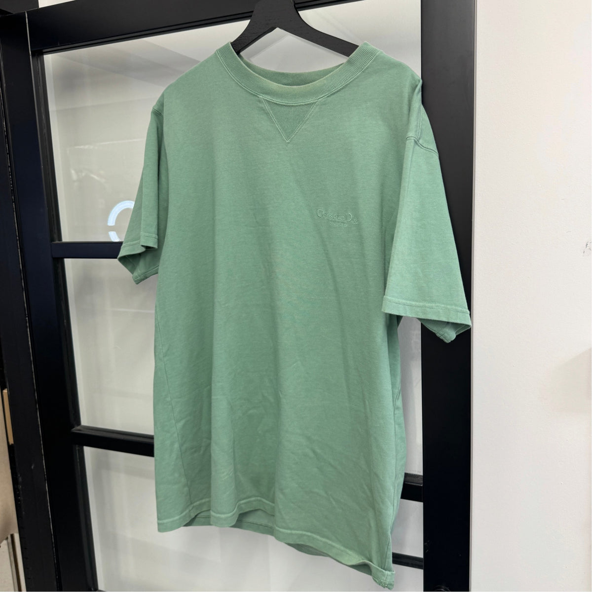 Men's Embroidered Logo T-Shirt Green Size M - Photo 7