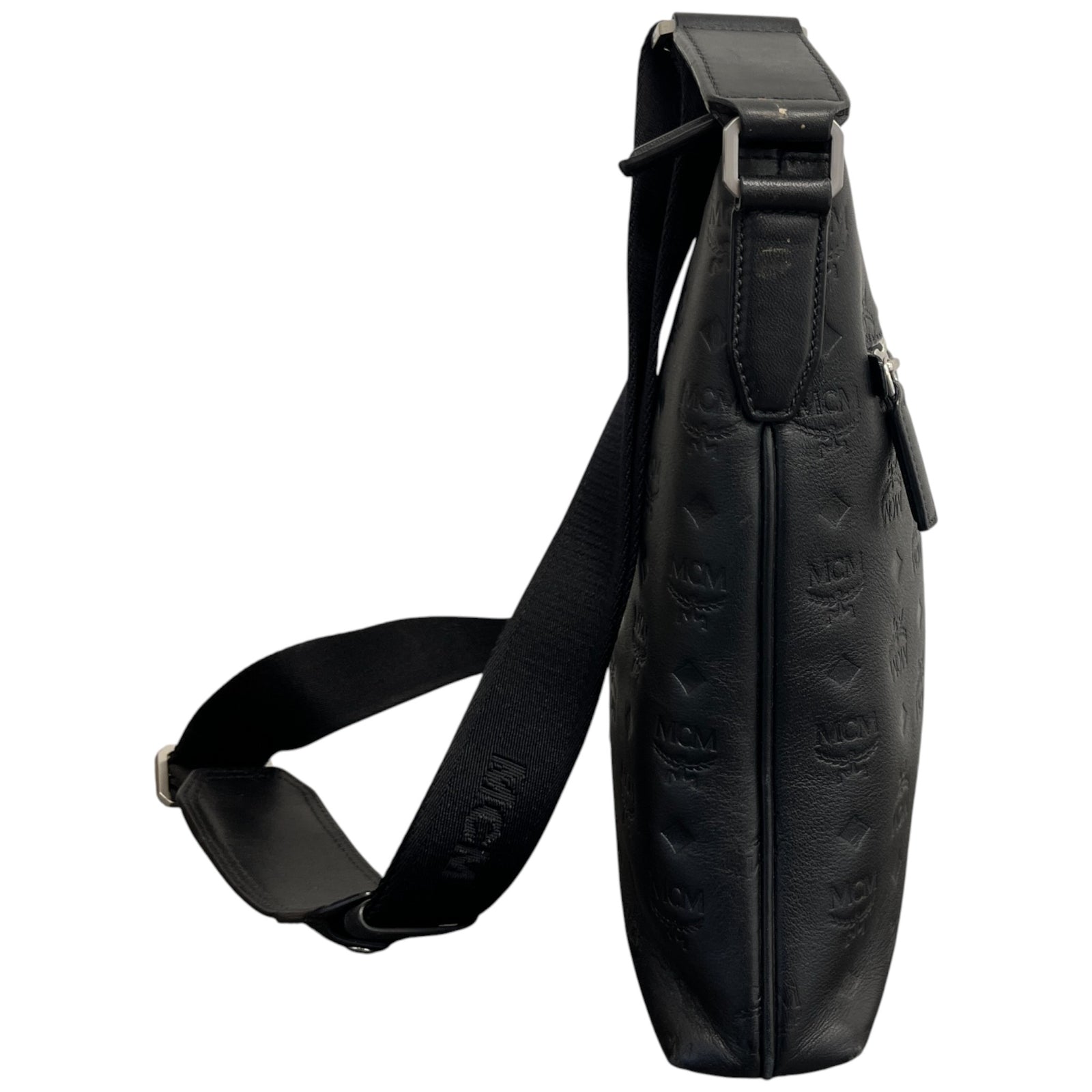 Men's Monogram Logo Messenger Bag Black - Photo 6