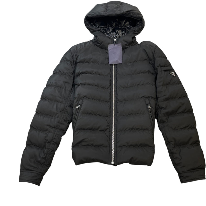 Men's Plaque Logo Down Jacket Black Size 3XL