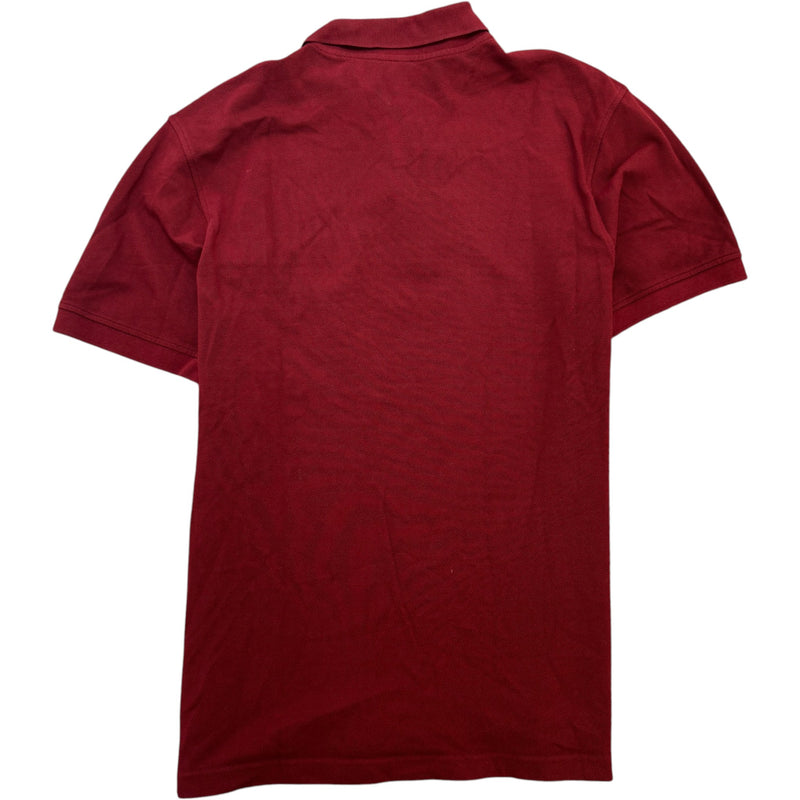 Men's Embroidered Logo Polo Shirt Burgundy Size M