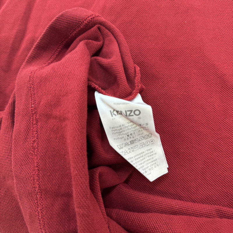Men's Embroidered Logo Polo Shirt Burgundy Size M