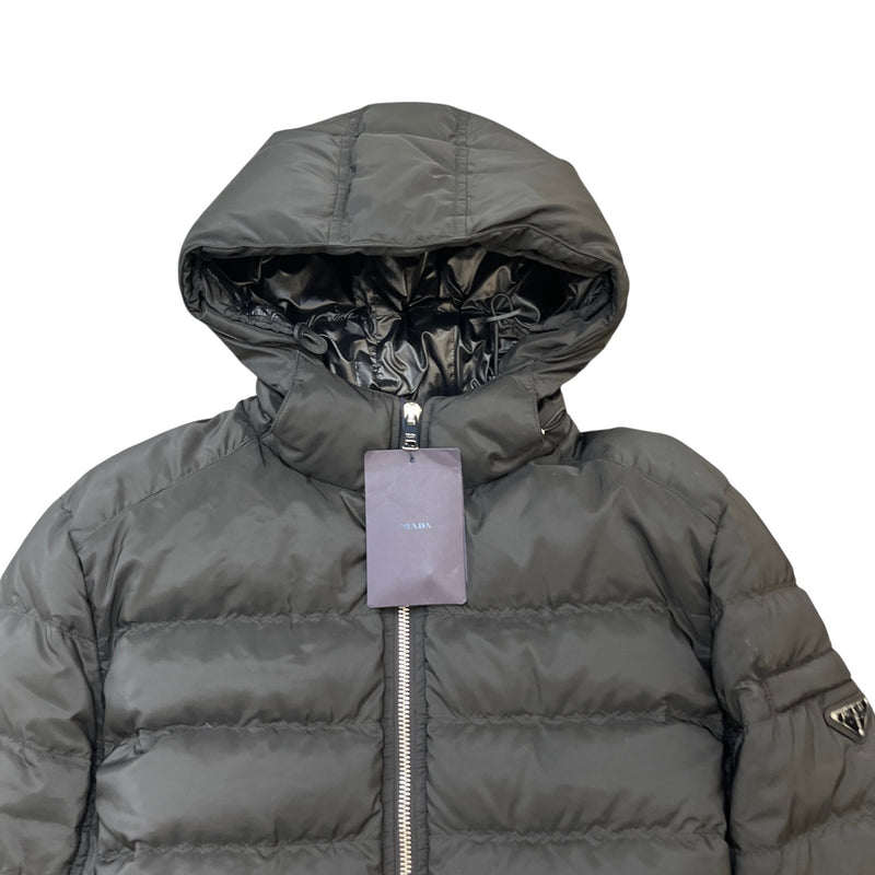 Men's Plaque Logo Down Jacket Black Size 3XL