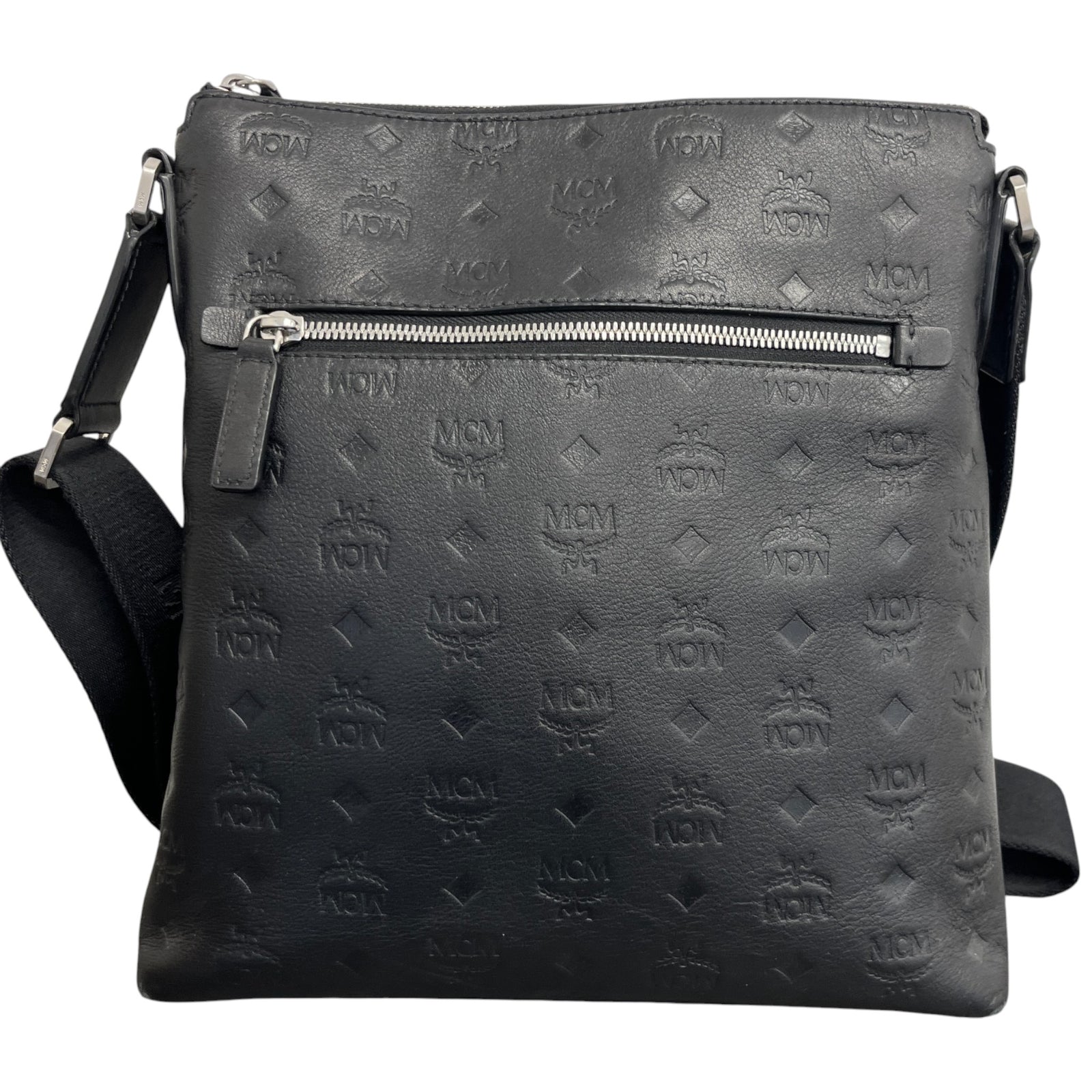 Men's Monogram Logo Messenger Bag Black - Photo 3
