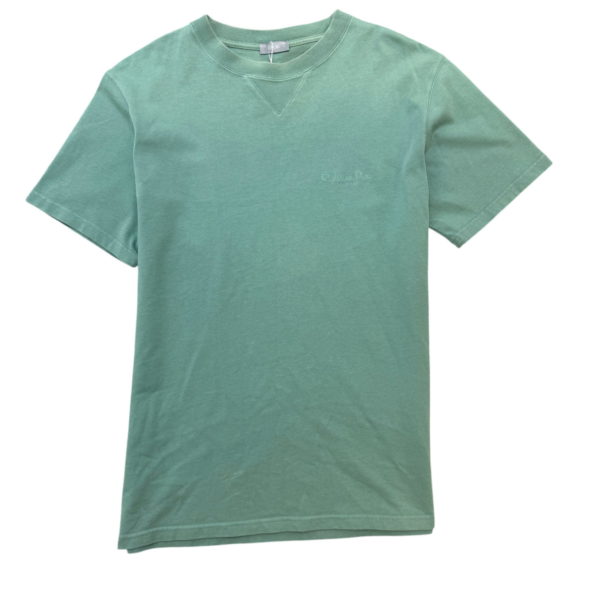 Men's Embroidered Logo T-Shirt Green Size M - Photo 1