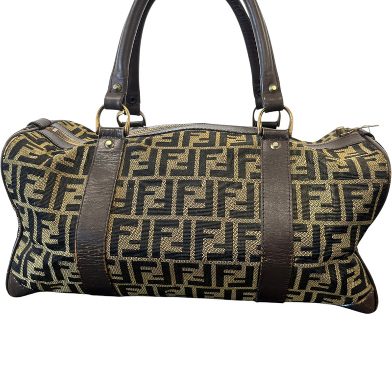Women's Vintage Ff Zucca Boston Bag Brown