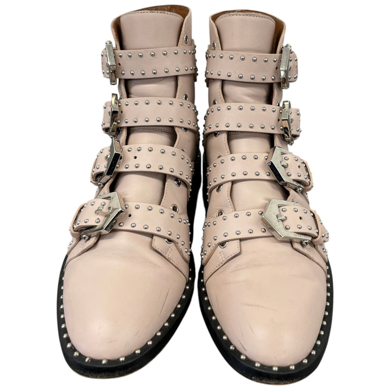 Women's Studded Buckled Ankle Boots Nude Size UK 6 / EU 39