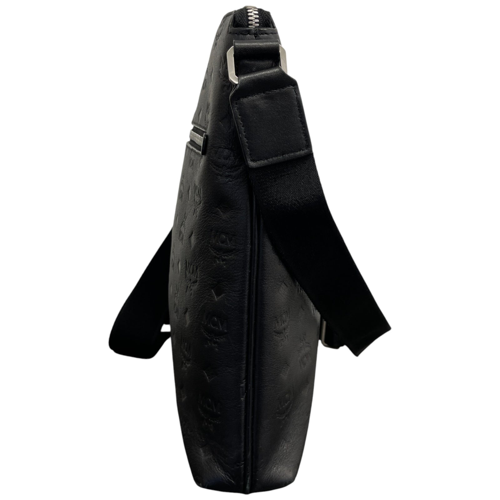 Men's Monogram Logo Messenger Bag Black - Photo 7