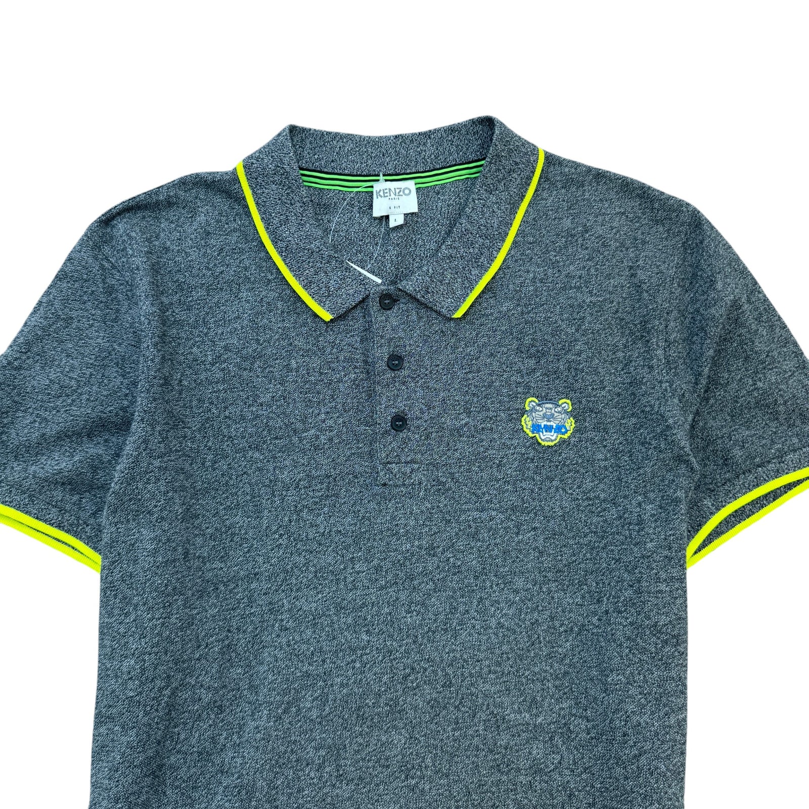 Men's Embroidered Logo Polo Shirt Grey Size L - Photo 4