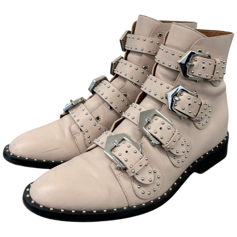 Women's Studded Buckled Ankle Boots Nude Size UK 6 / EU 39