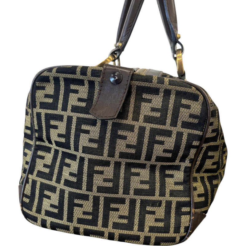 Women's Vintage Ff Zucca Boston Bag Brown