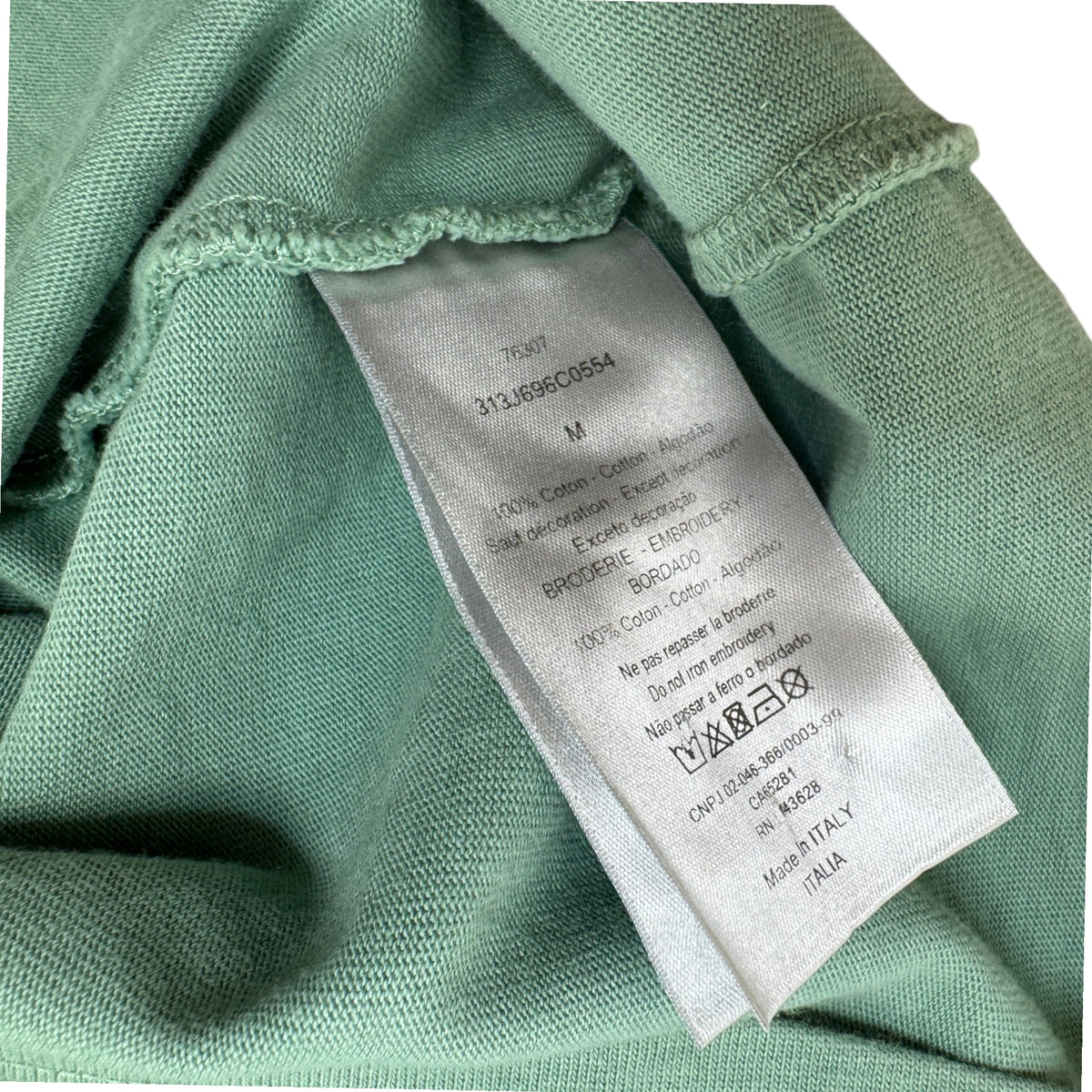 Men's Embroidered Logo T-Shirt Green Size M - Photo 6