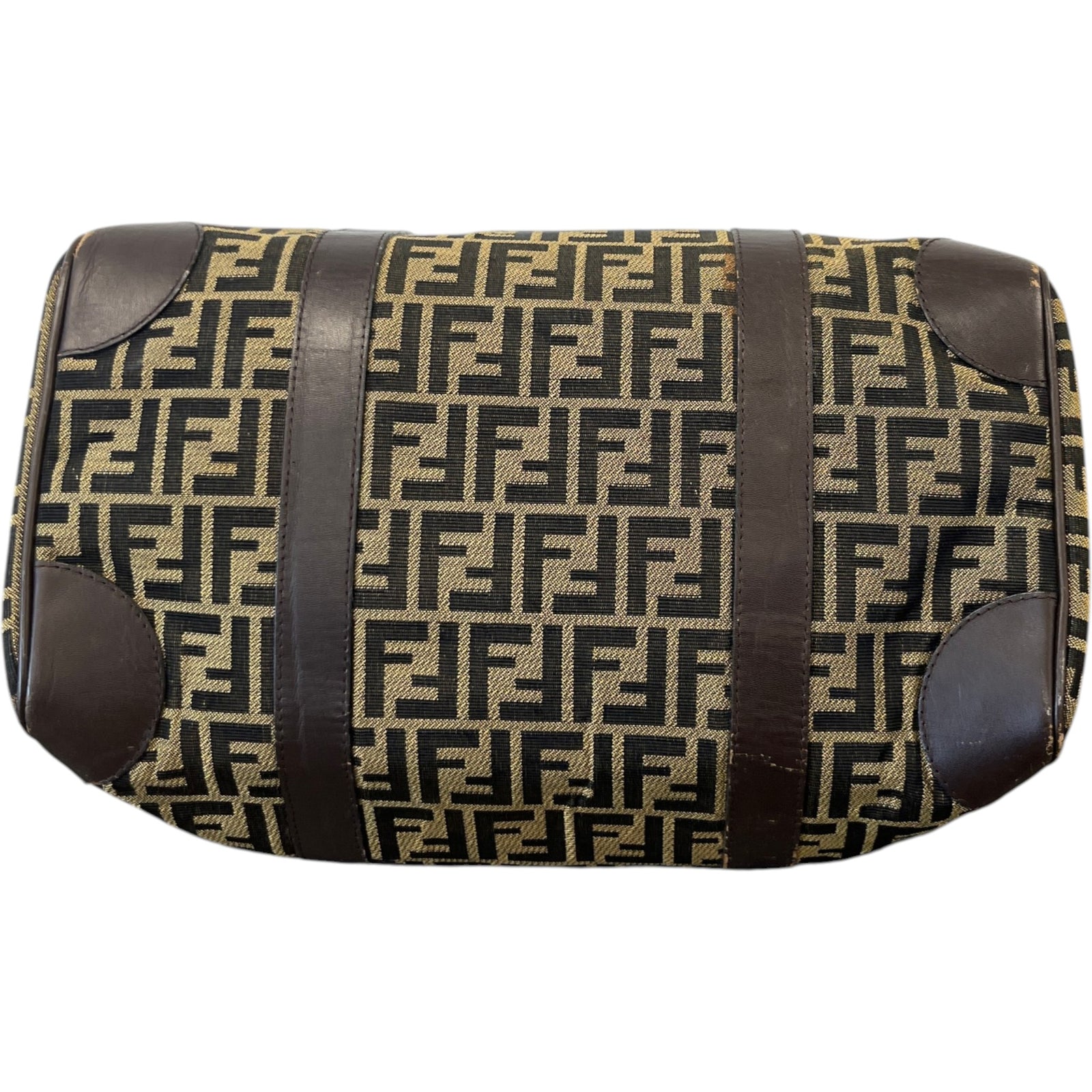 Women's Vintage Ff Zucca Boston Bag Brown - Photo 10