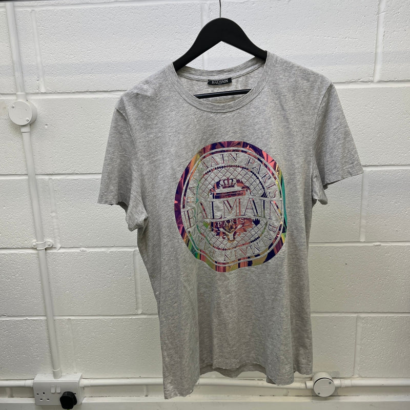 Men's Logo Print T-Shirt Grey Size L