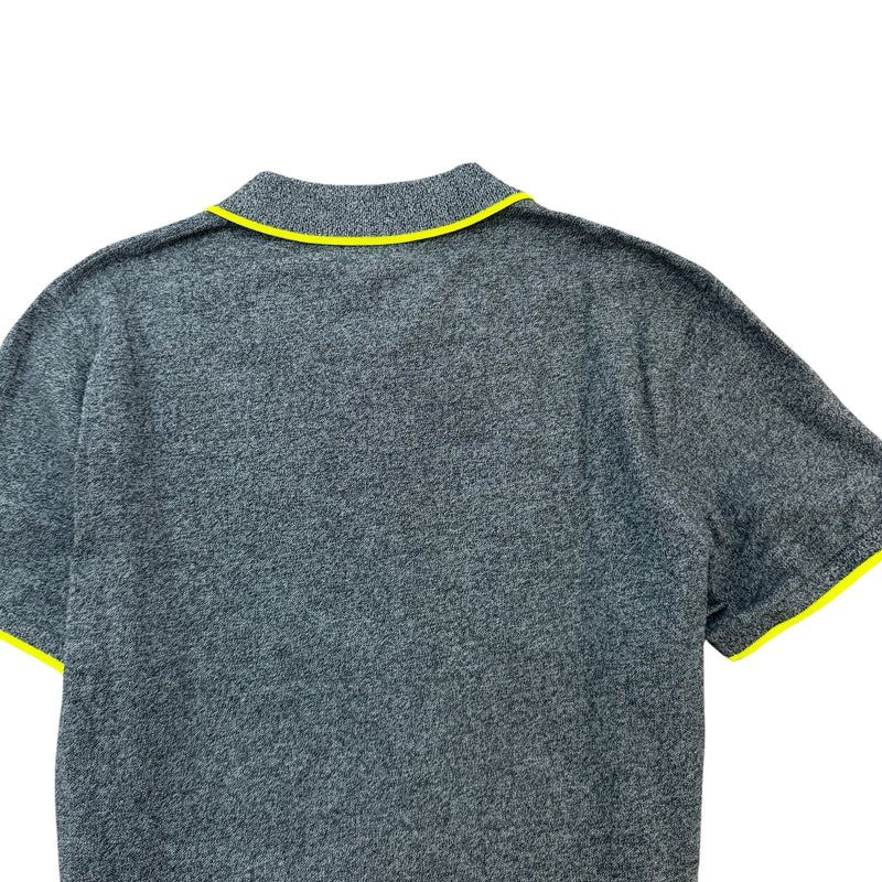 Men's Embroidered Logo Polo Shirt Grey Size L