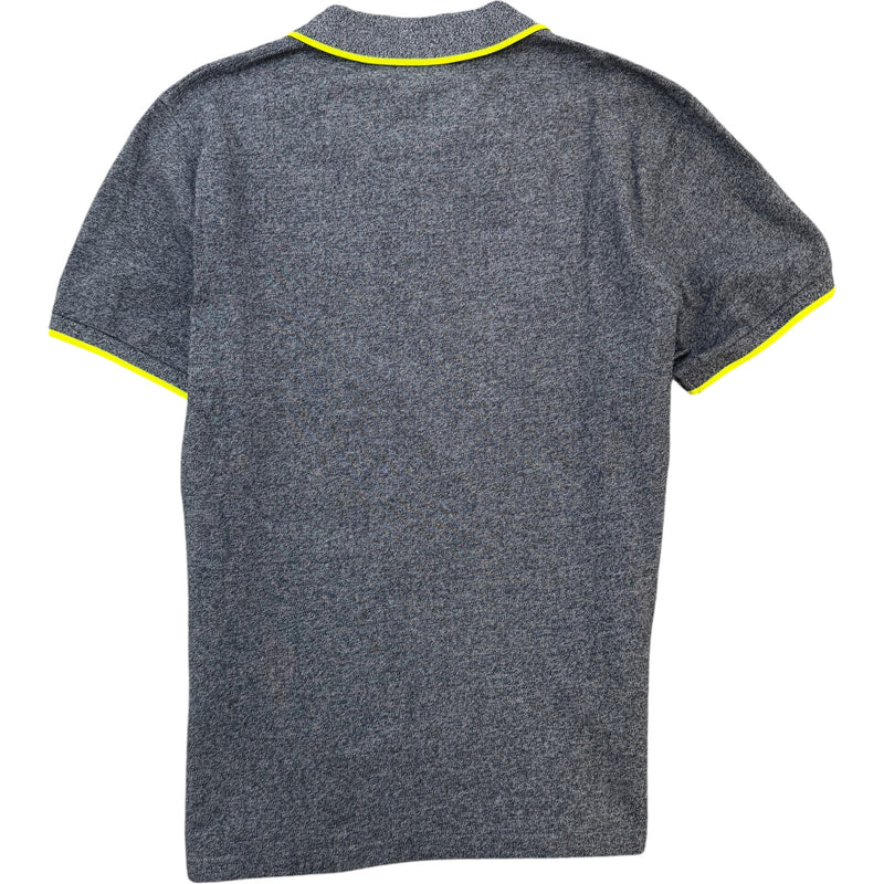 Men's Embroidered Logo Polo Shirt Grey Size L
