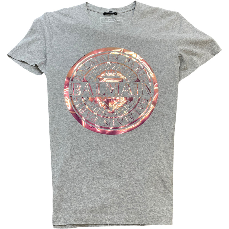 Men's Logo Print T-Shirt Grey Size L