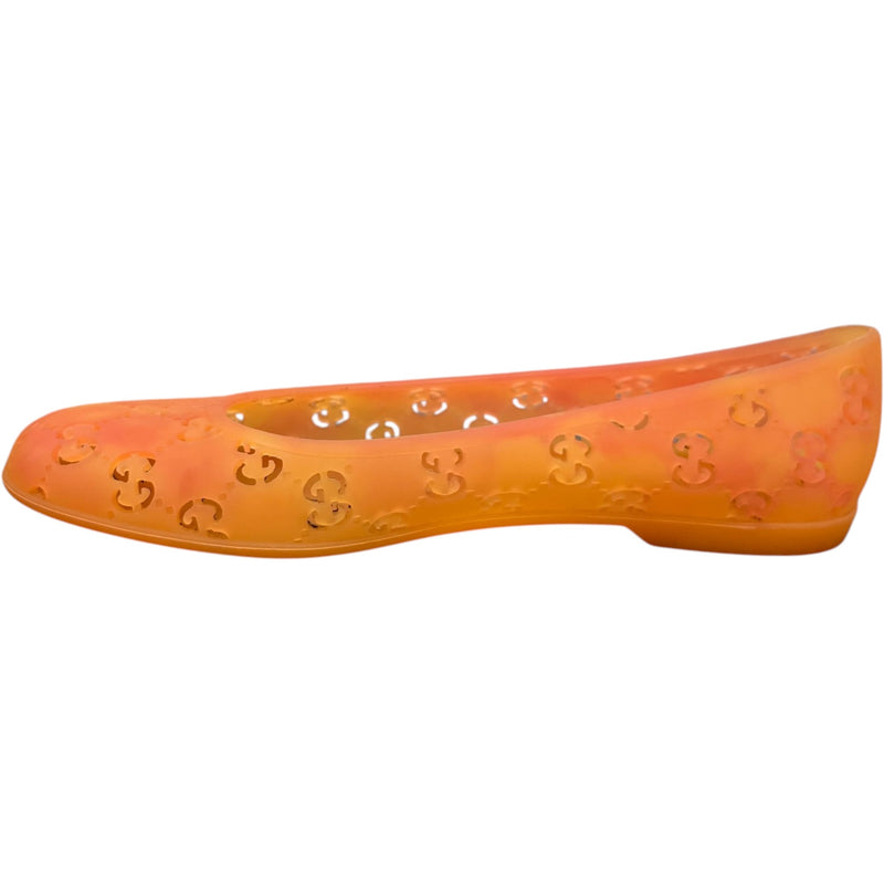 Women's GG Jelly Ballet Flats Sandals Orange Size UK 3 / EU 36