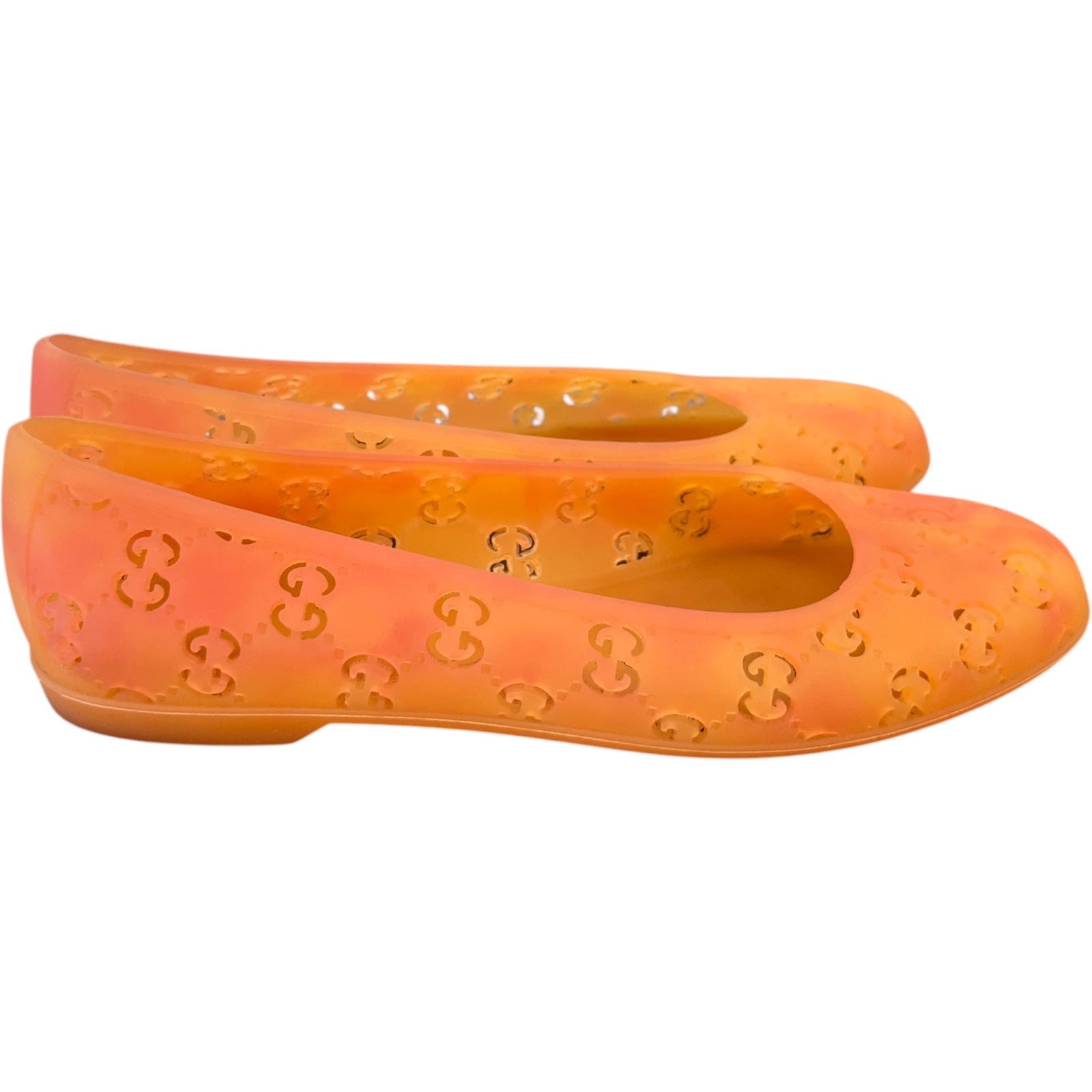 Women's GG Jelly Ballet Flats Sandals Orange Size UK 3 / EU 36 - Photo 8