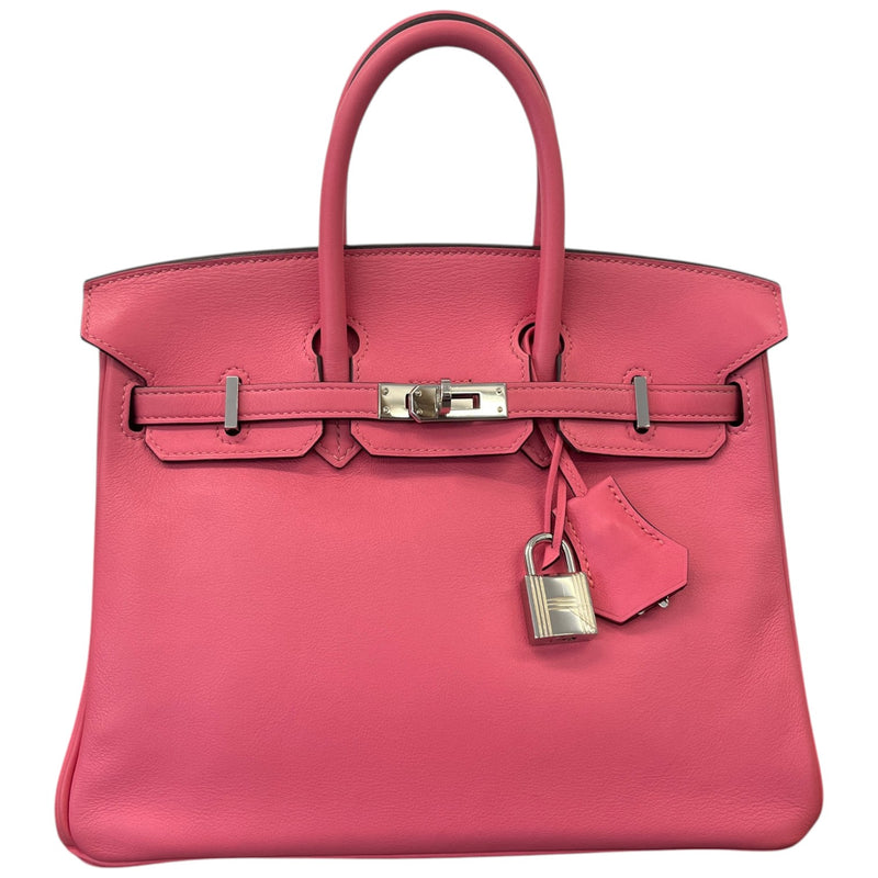 Women's Birkin 25 Rose Azalee Swift Palladium Hardware Bag Pink