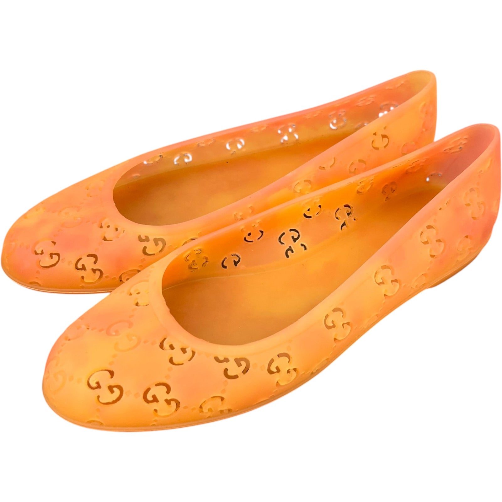 Women's GG Jelly Ballet Flats Sandals Orange Size UK 3 / EU 36 - Photo 9