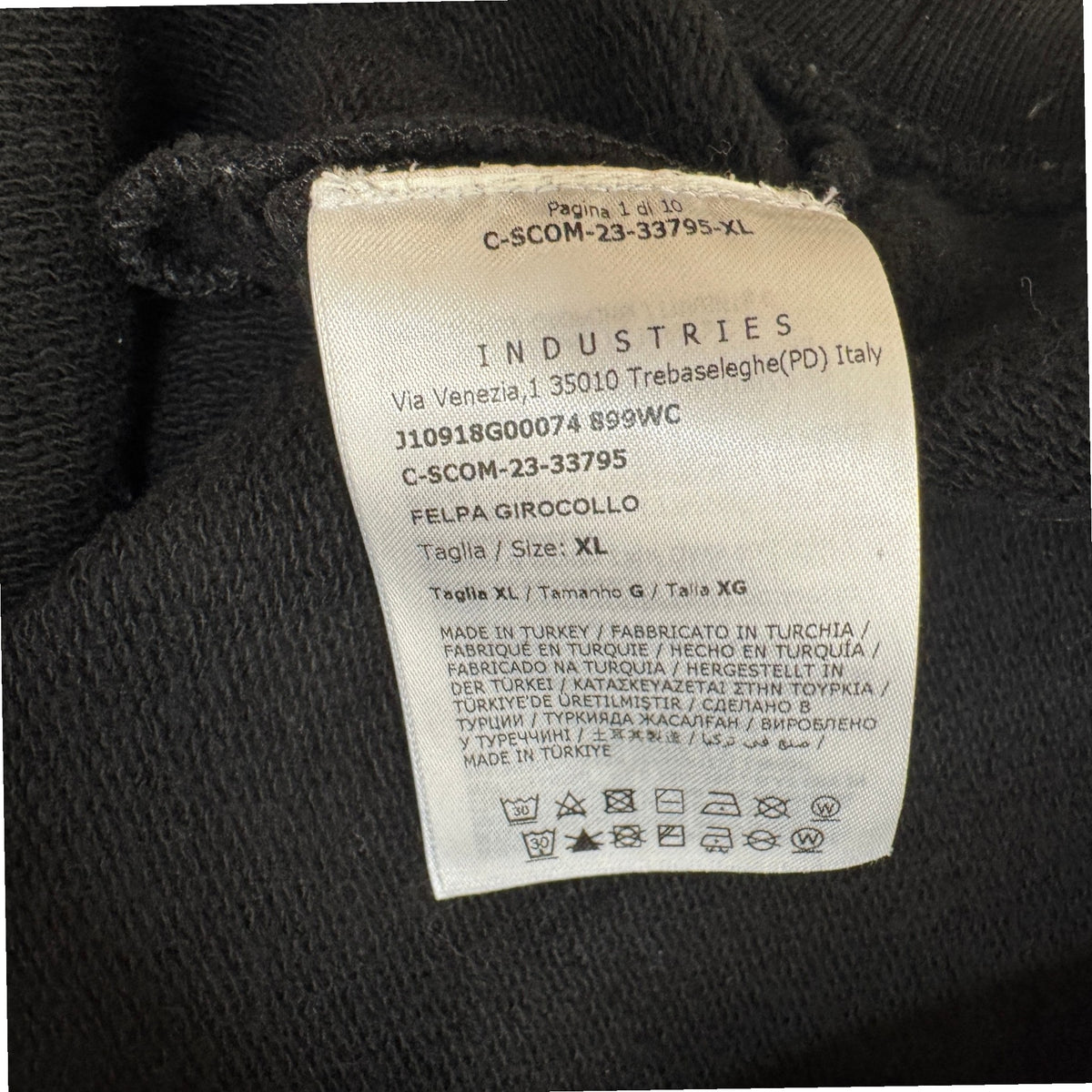 Men's Felpa Sweatshirt Black Size XL - Photo 6