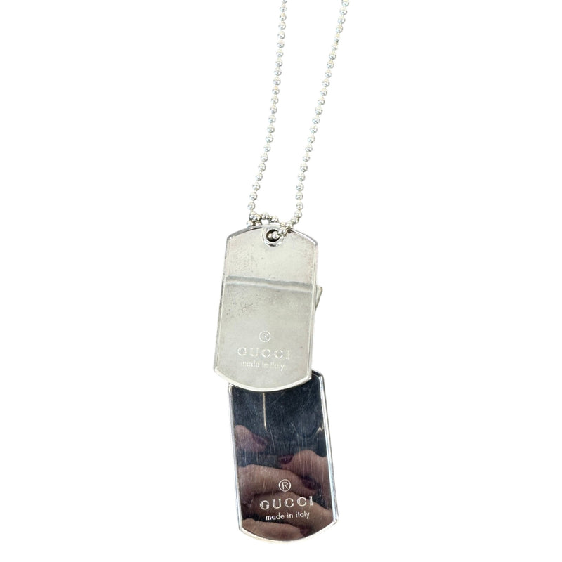 Men's Double Dog Tag Necklace Silver
