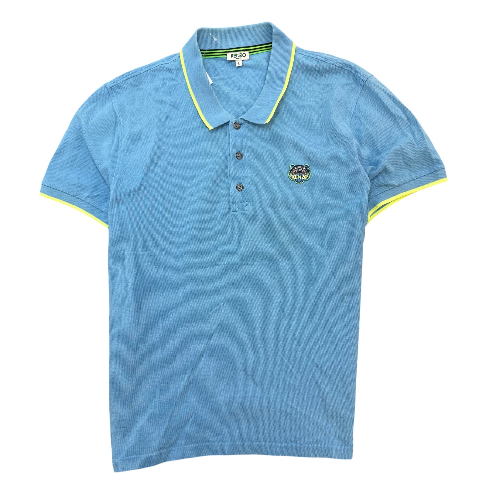 Men's Embroidered Logo Polo Shirt Blue Size L - Photo 1