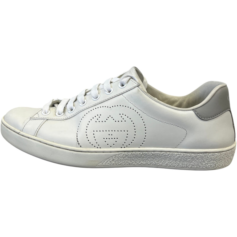 Men's Ace Interlocking G Low Trainers White Size UK 6.5 / EU 40.5