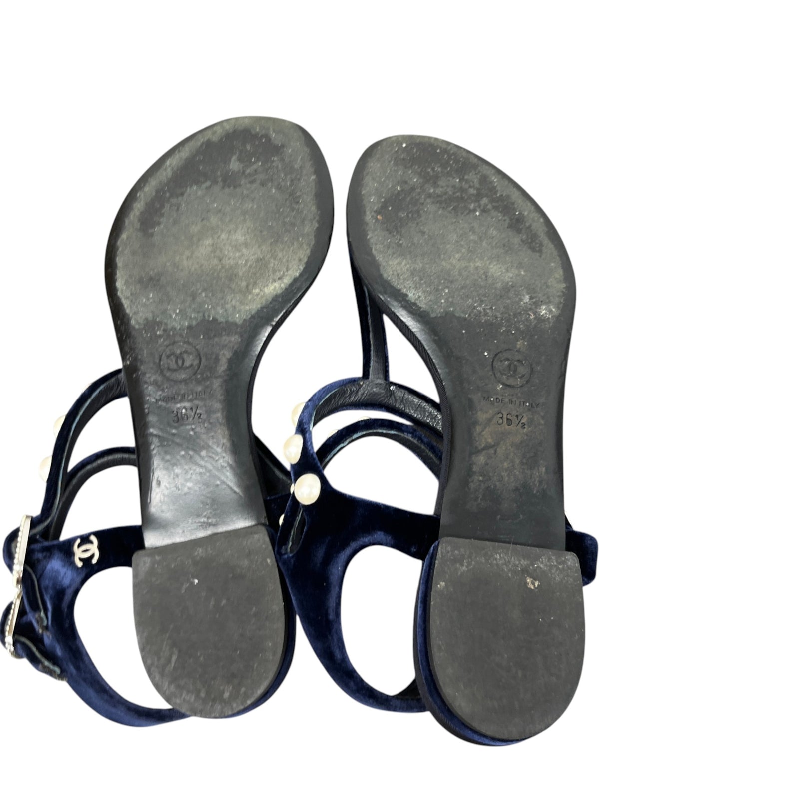 Women's Faux Pearl Embellished Sandals Navy Size EU 36.5 / UK 3.5 - Photo 10