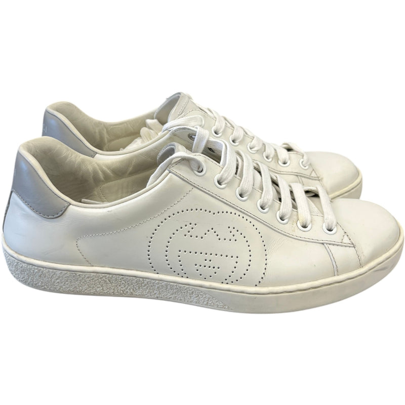 Men's Ace Interlocking G Low Trainers White Size UK 6.5 / EU 40.5
