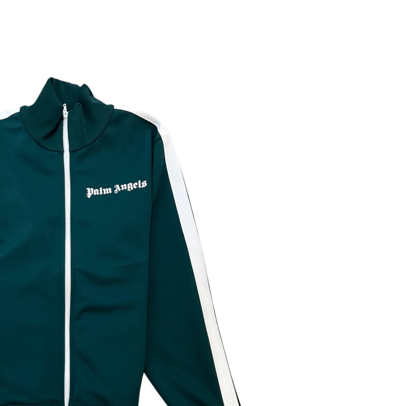 Men's Logo Print Track Jacket Green Size S - Photo 3