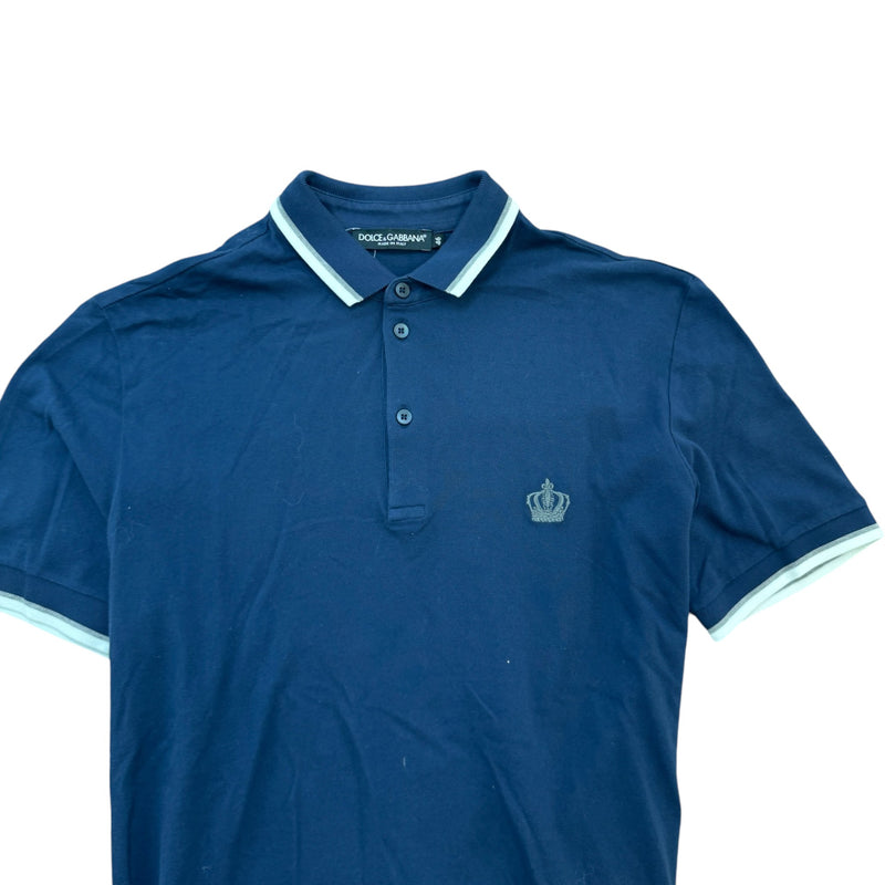 Men's Embroidered Logo Polo Shirt Navy Size S