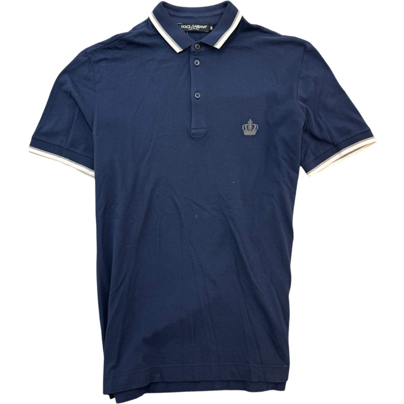 Men's Embroidered Logo Polo Shirt Navy Size S
