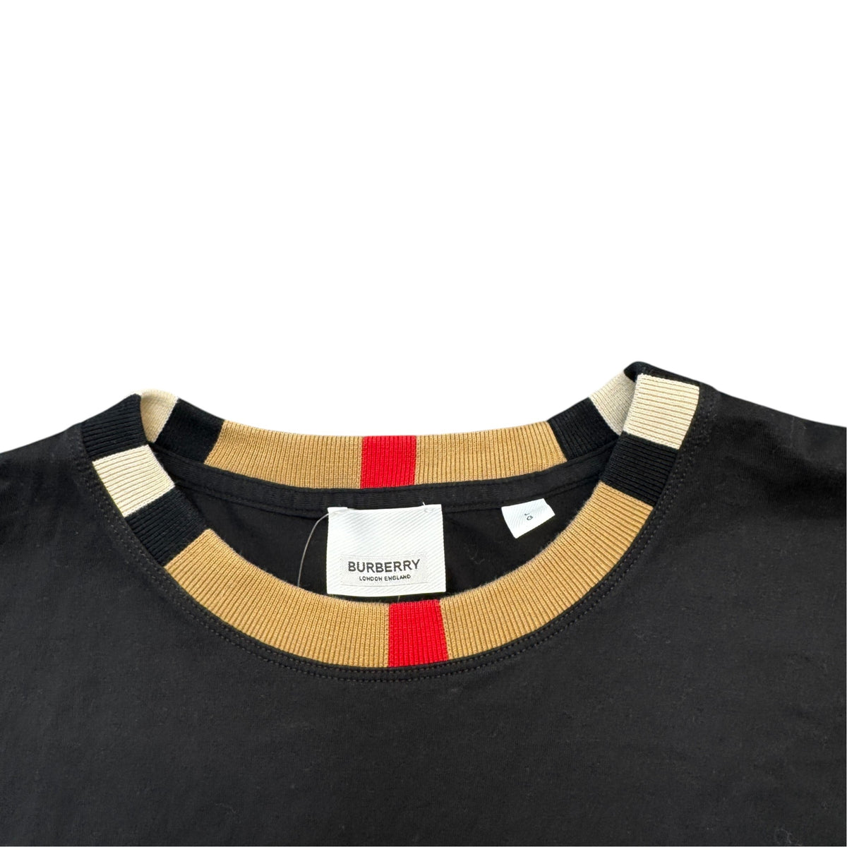 Men's Check Collar T-Shirt Black Size L - Photo 3