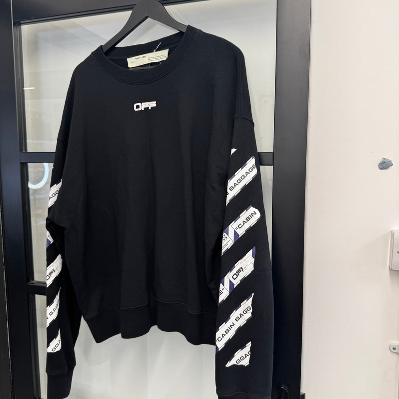 Men's Tape Arrow Logo Sweatshirt Black Size L